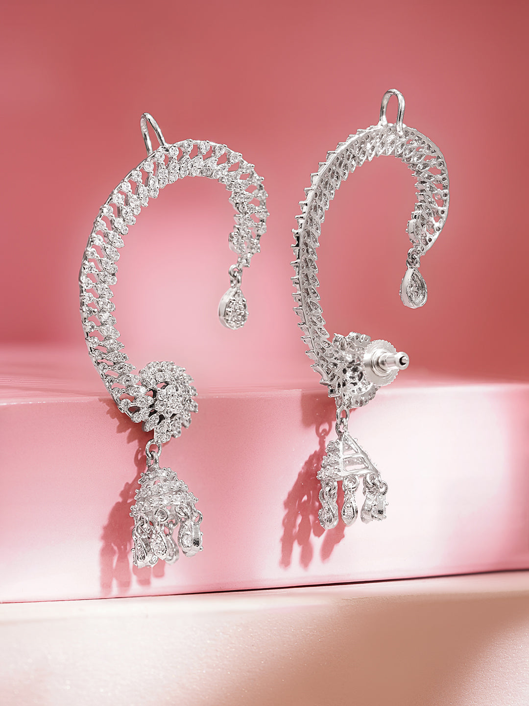 Celebration Ready Diamond Ear Cuffs Jhumka フリーサイズ