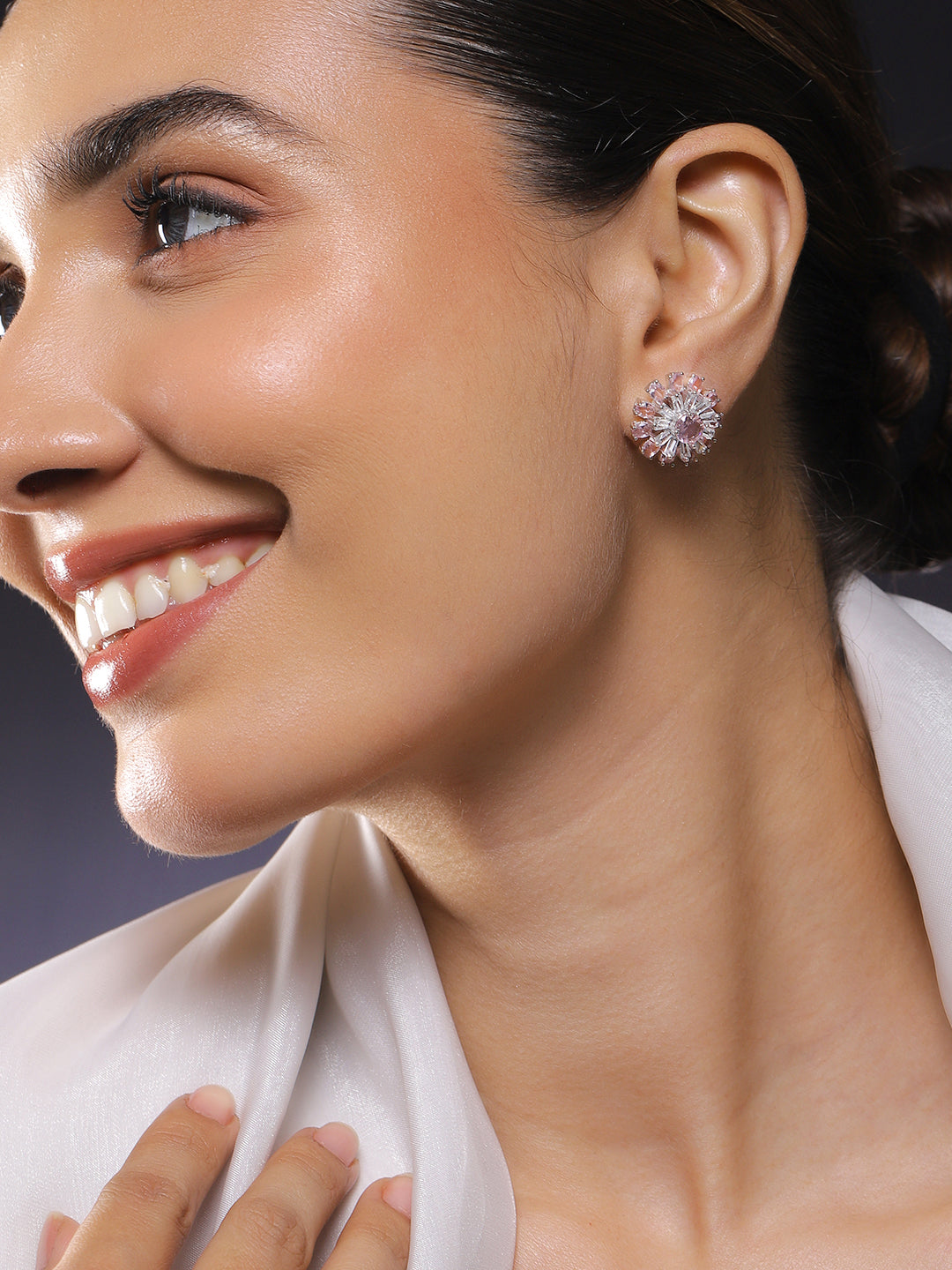 Eternal Blossom American Diamond Zirconia Studs フリーサイズ