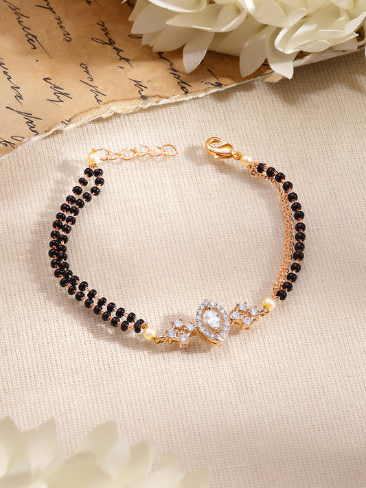 【Rubans】Gold Plated American Diamond Zirconia Mangalsutra Bracelet｜ゴールドメッキ アメリカンダイヤモンド ジルコニア マンガルスートラ ブレスレット