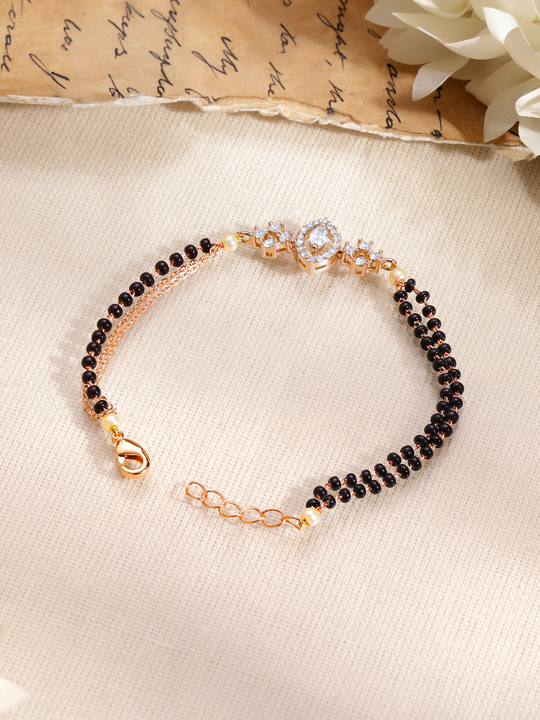 【Rubans】Gold Plated American Diamond Zirconia Mangalsutra Bracelet｜ゴールドメッキ アメリカンダイヤモンド ジルコニア マンガルスートラ ブレスレット
