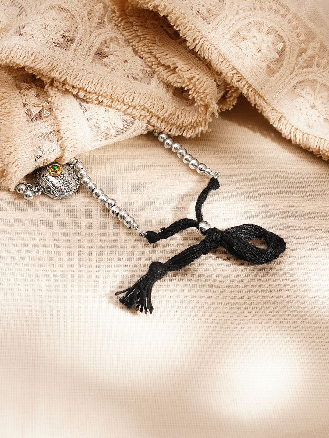 Vintage Oxidised Dual Tone Statement Necklace フリーサイズ