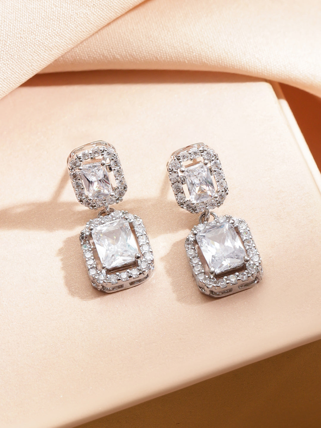 Forever Shine White American Diamond Zirconia Necklace Set フリーサイズ