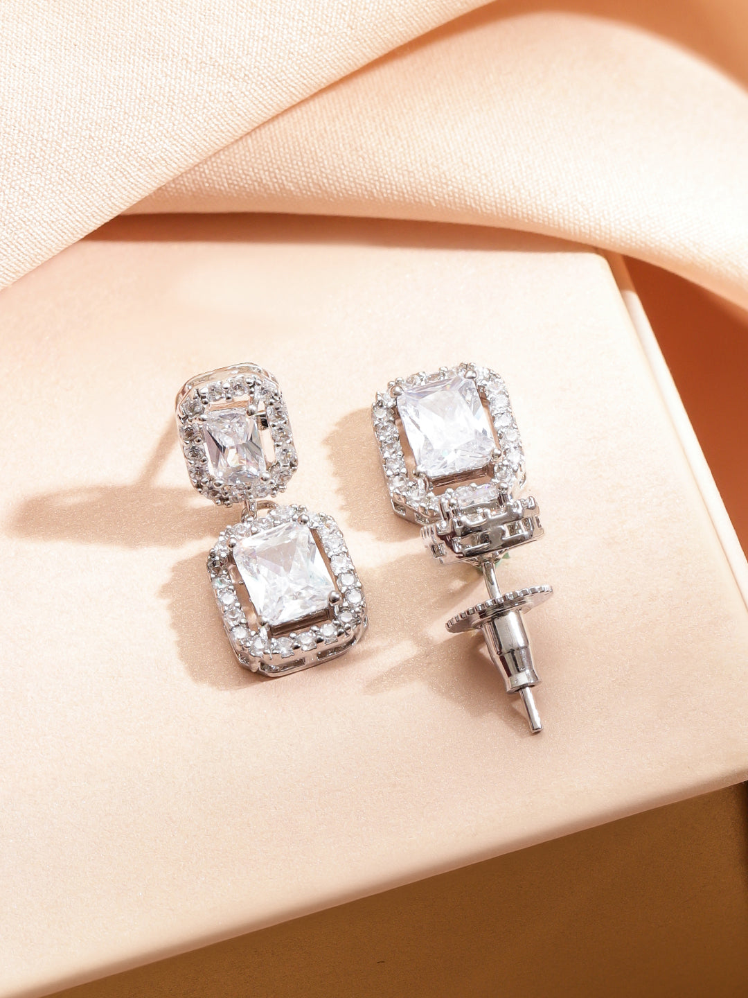 Forever Shine White American Diamond Zirconia Necklace Set フリーサイズ