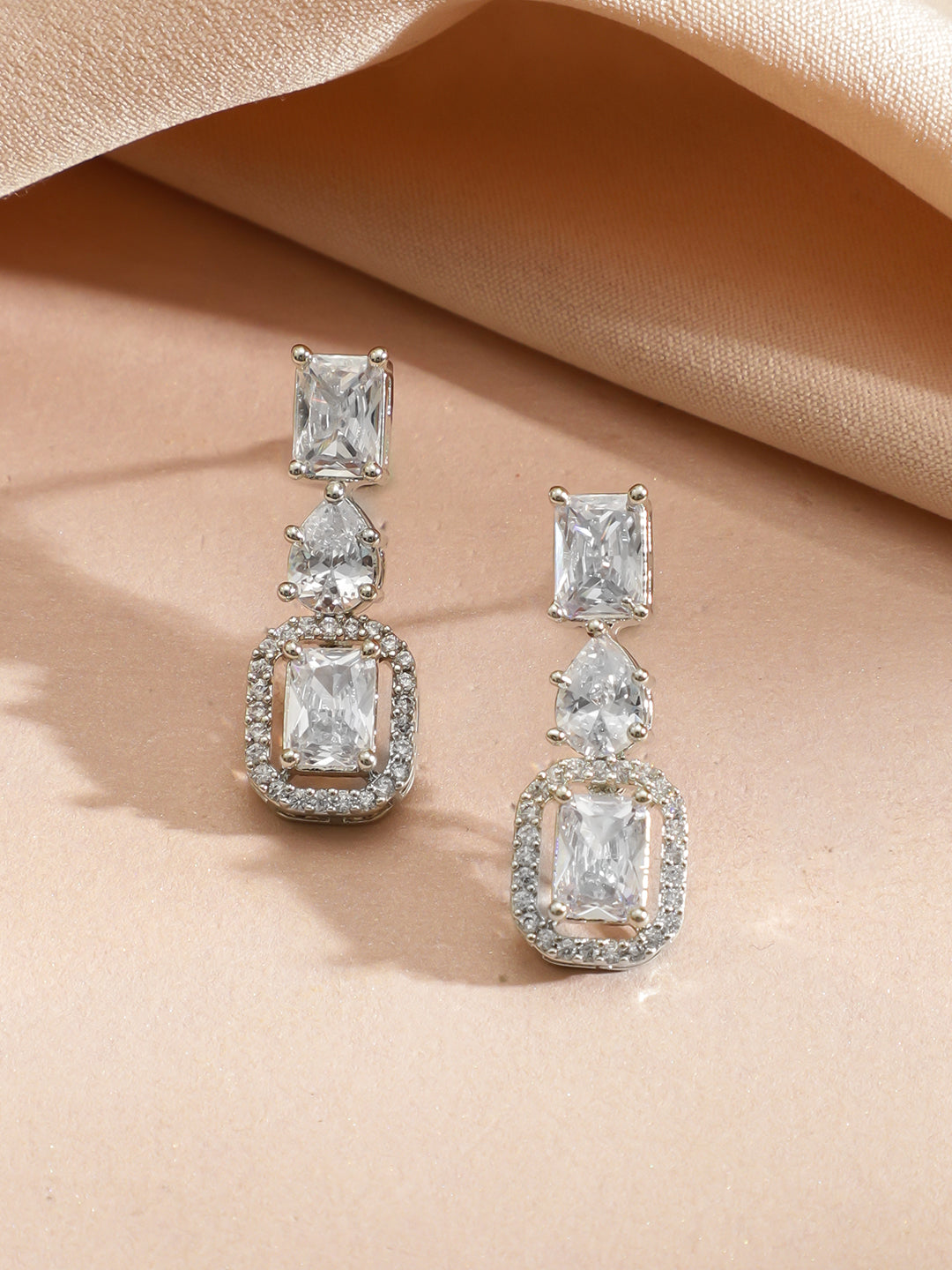 White American Diamond Zirconia Necklace Set フリーサイズ