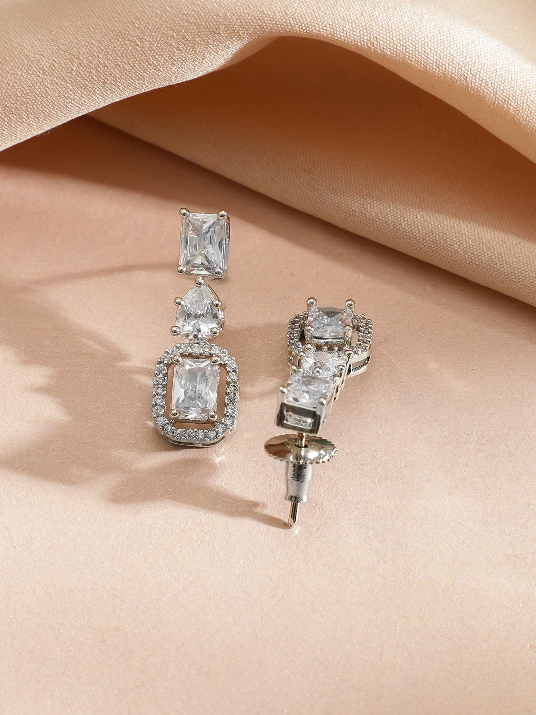 White American Diamond Zirconia Necklace Set フリーサイズ