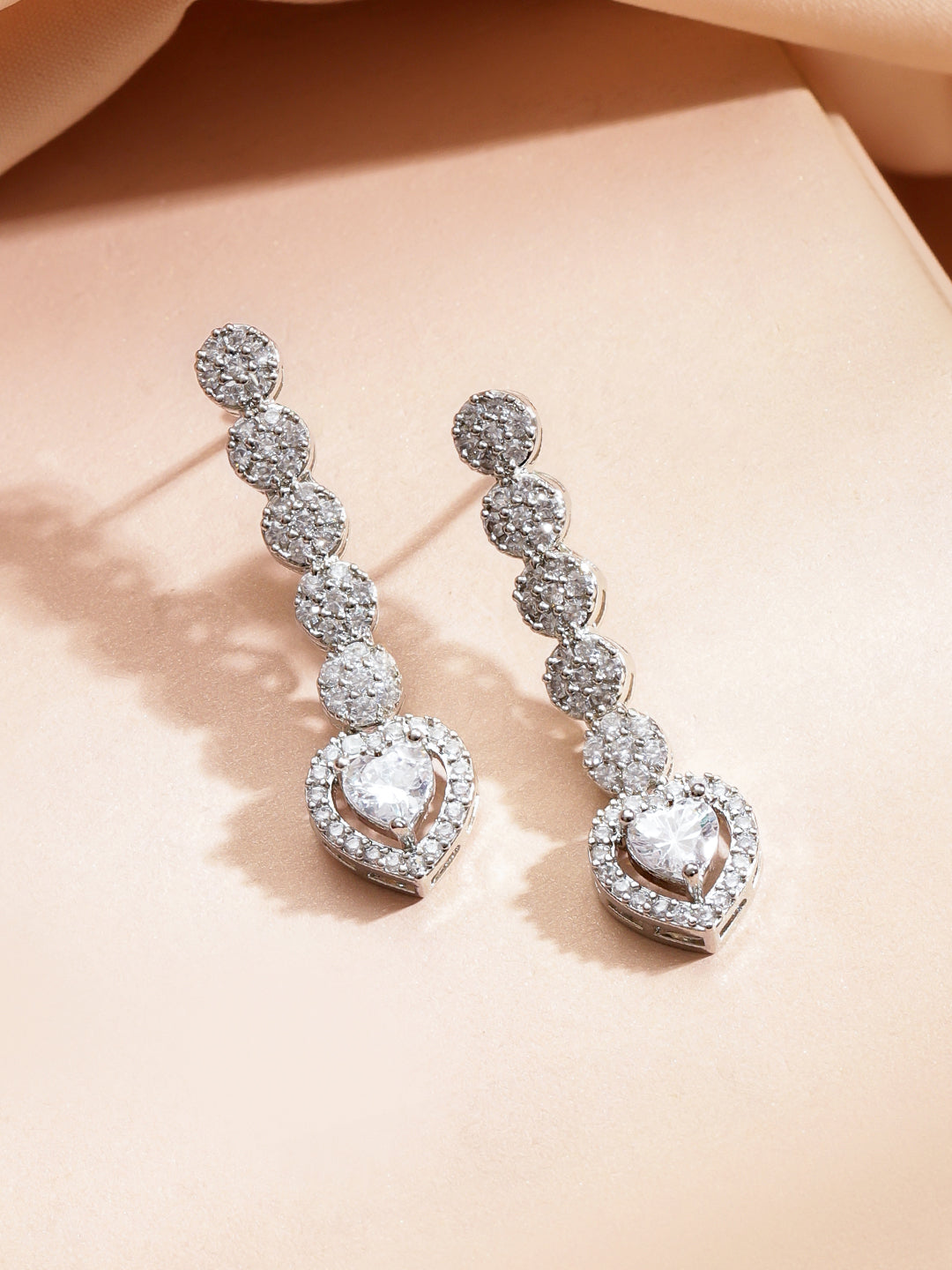 Heartline Shine American Diamond Necklace Set フリーサイズ