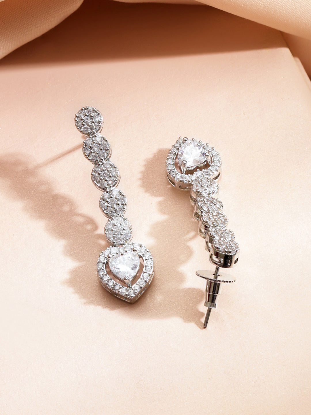 Heartline Shine American Diamond Necklace Set フリーサイズ