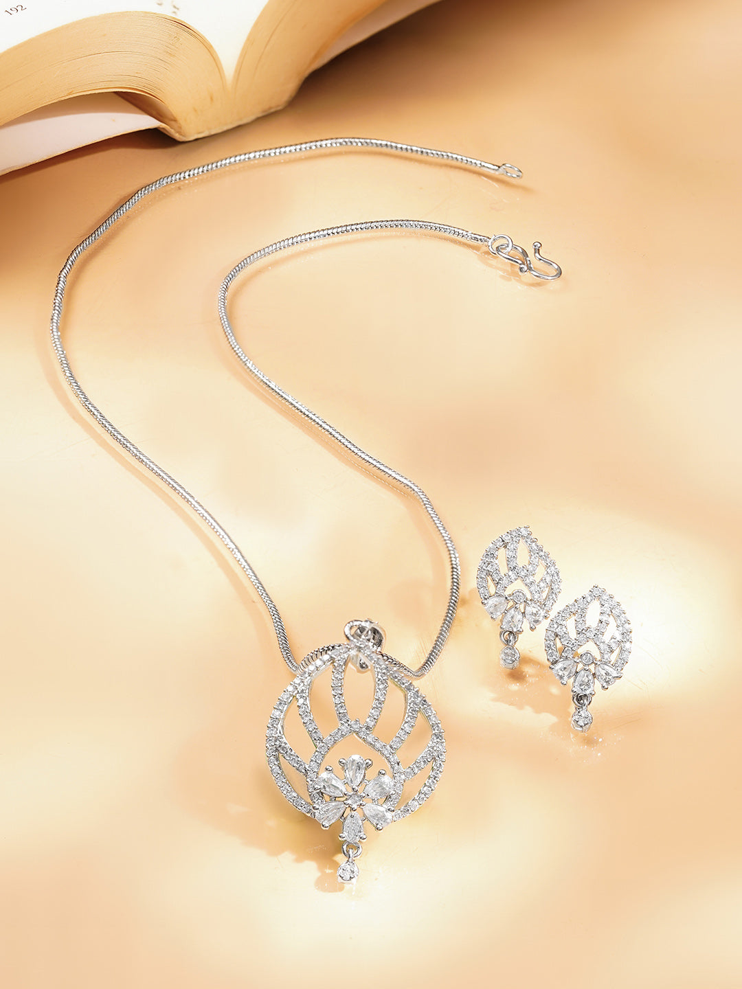 Moonlight Sparkle Statement Pendant Set フリーサイズ