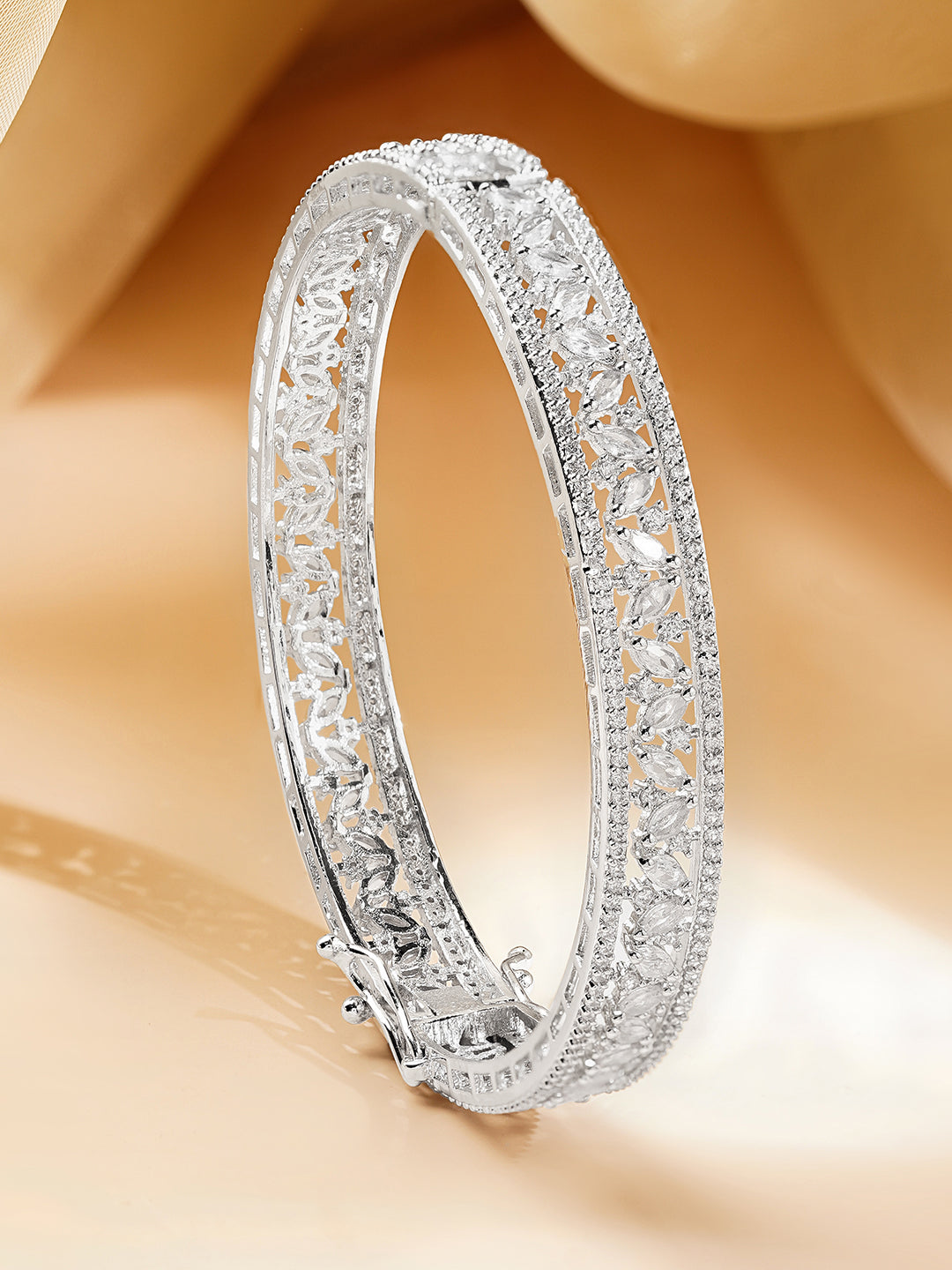 Sparkling Silver Shine Cubic Zirconia Bracelet フリーサイズ