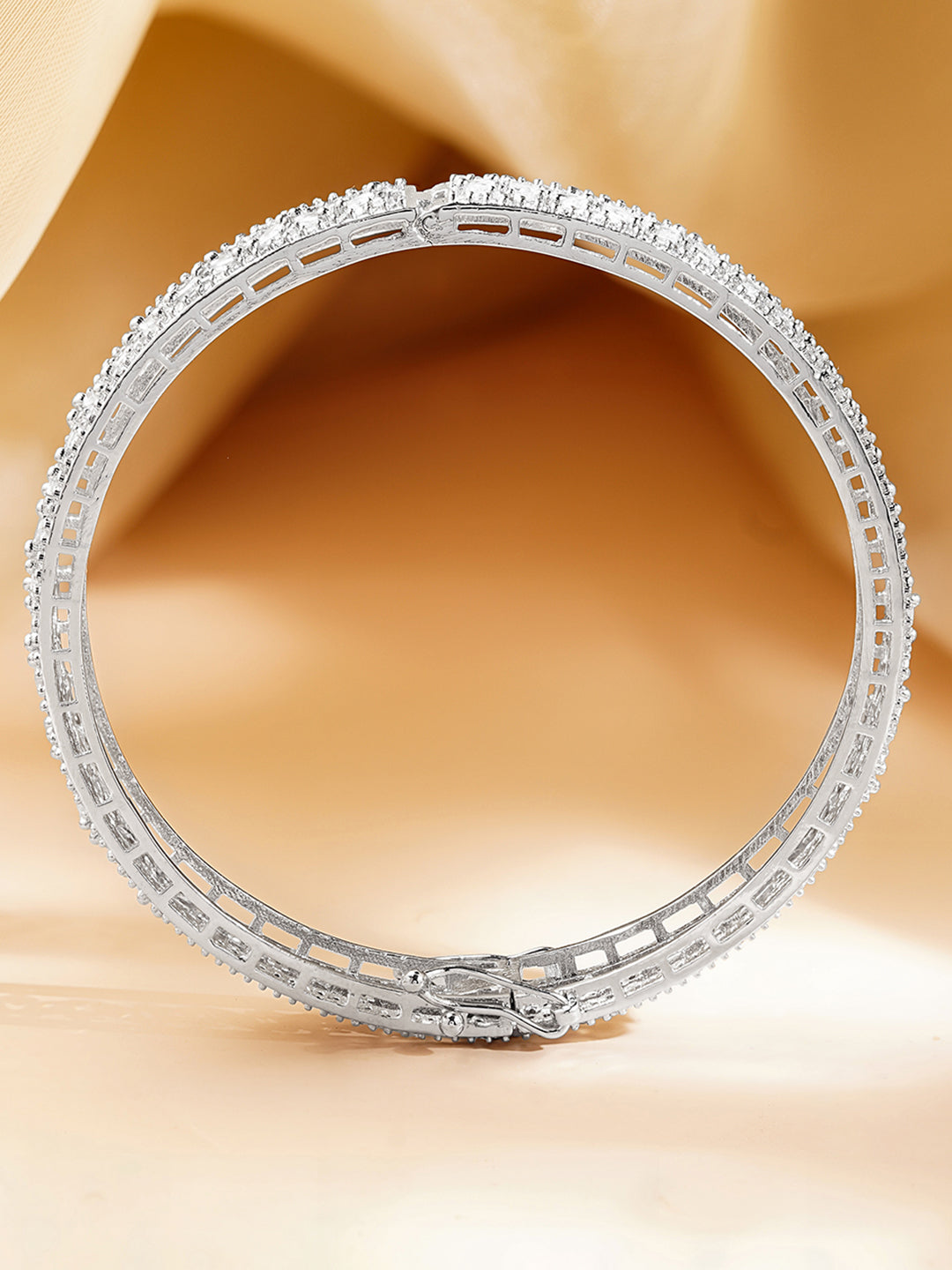 Sparkling Silver Shine Cubic Zirconia Bracelet フリーサイズ