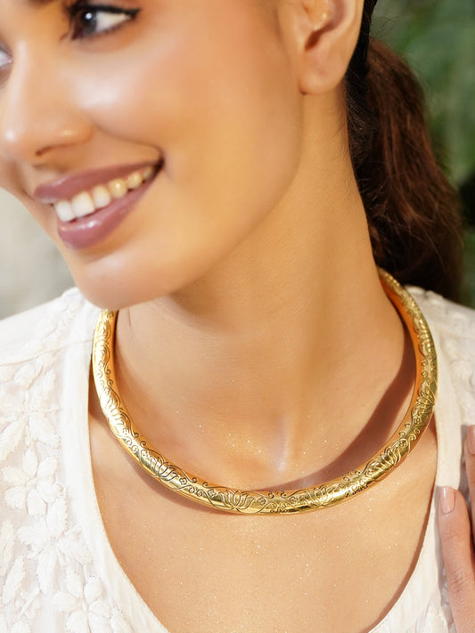 Gold Toned Collar Necklace フリーサイズ
