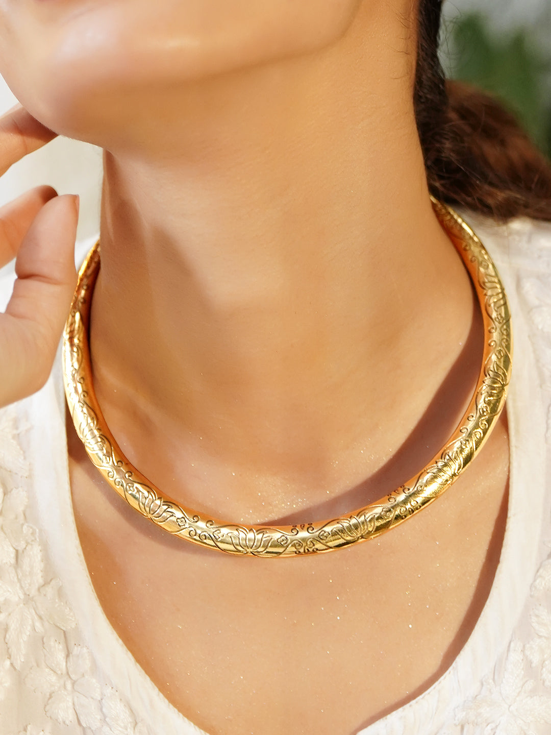 Gold Toned Collar Necklace フリーサイズ