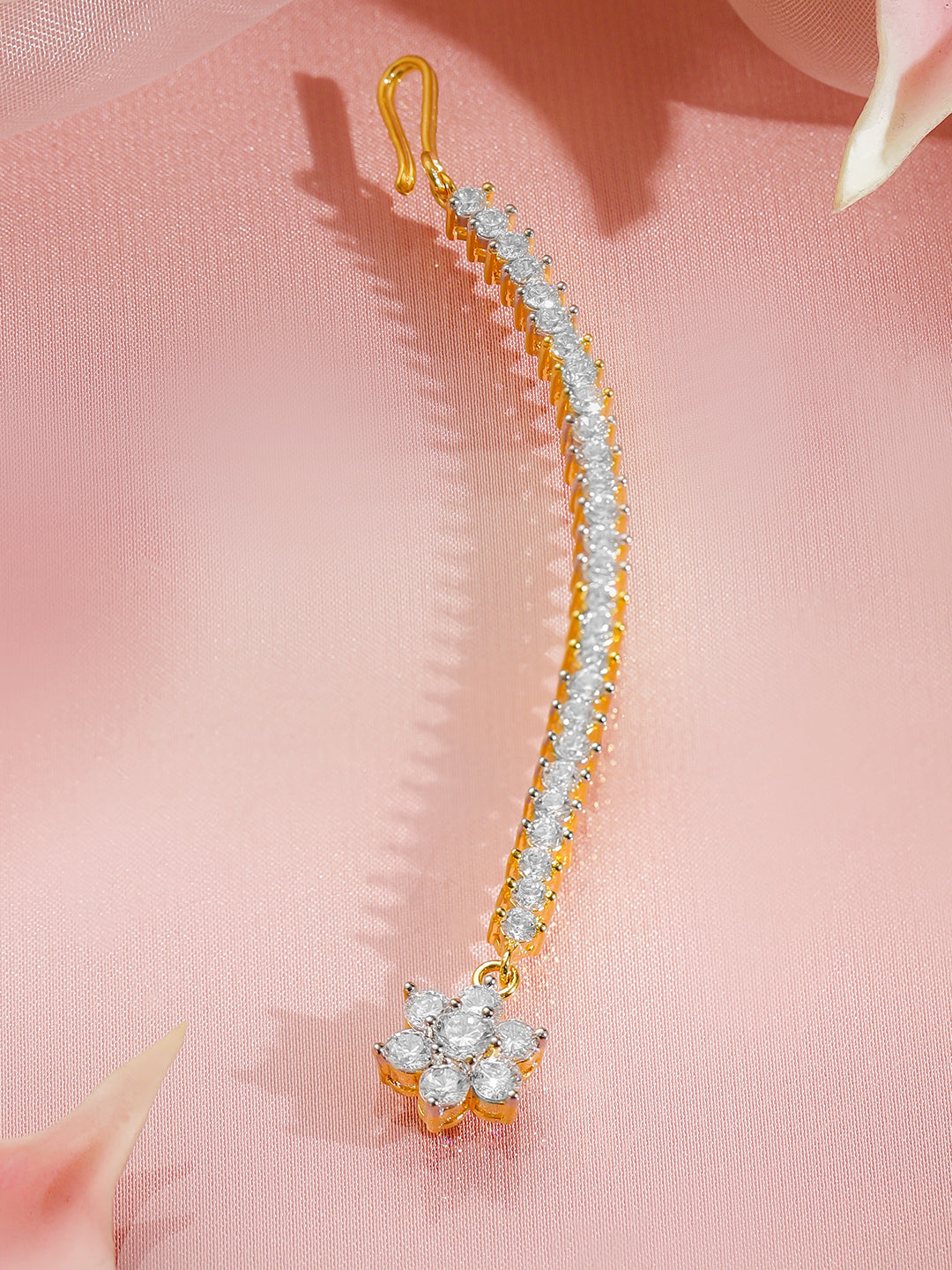 Floral Diamond Elegance Maangtikka フリーサイズ