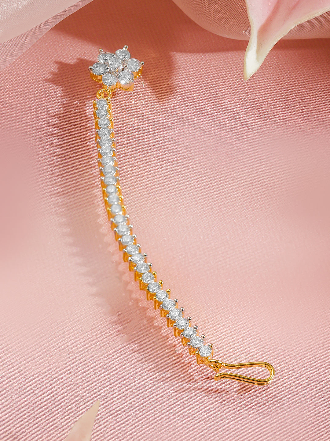 Floral Diamond Elegance Maangtikka フリーサイズ
