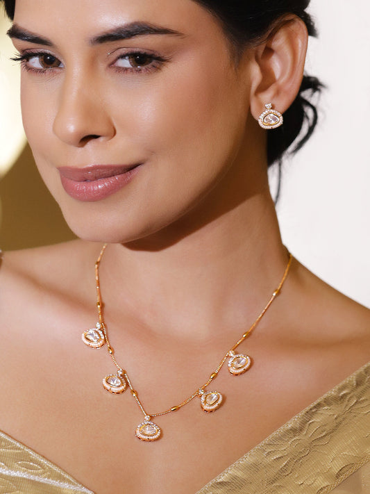 Dewdrops Kundan Necklace Set フリーサイズ