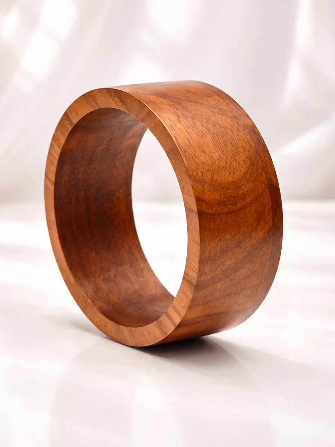 Classic Brown Wooden Bangle Bracelet フリーサイズ
