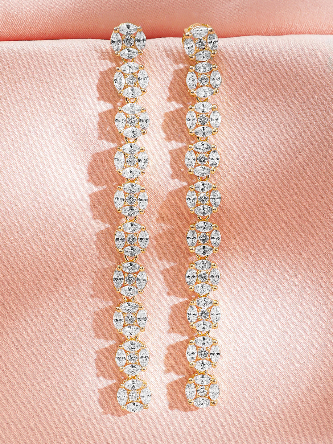 Silver Tinkle American Diamond Zirconia Danglers Silver
