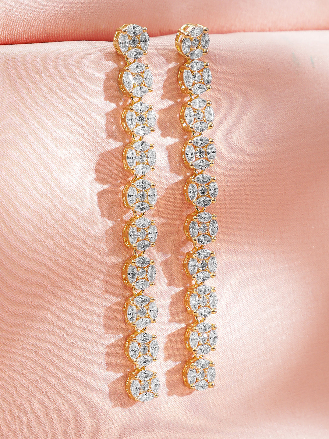 Silver Tinkle American Diamond Zirconia Danglers Silver