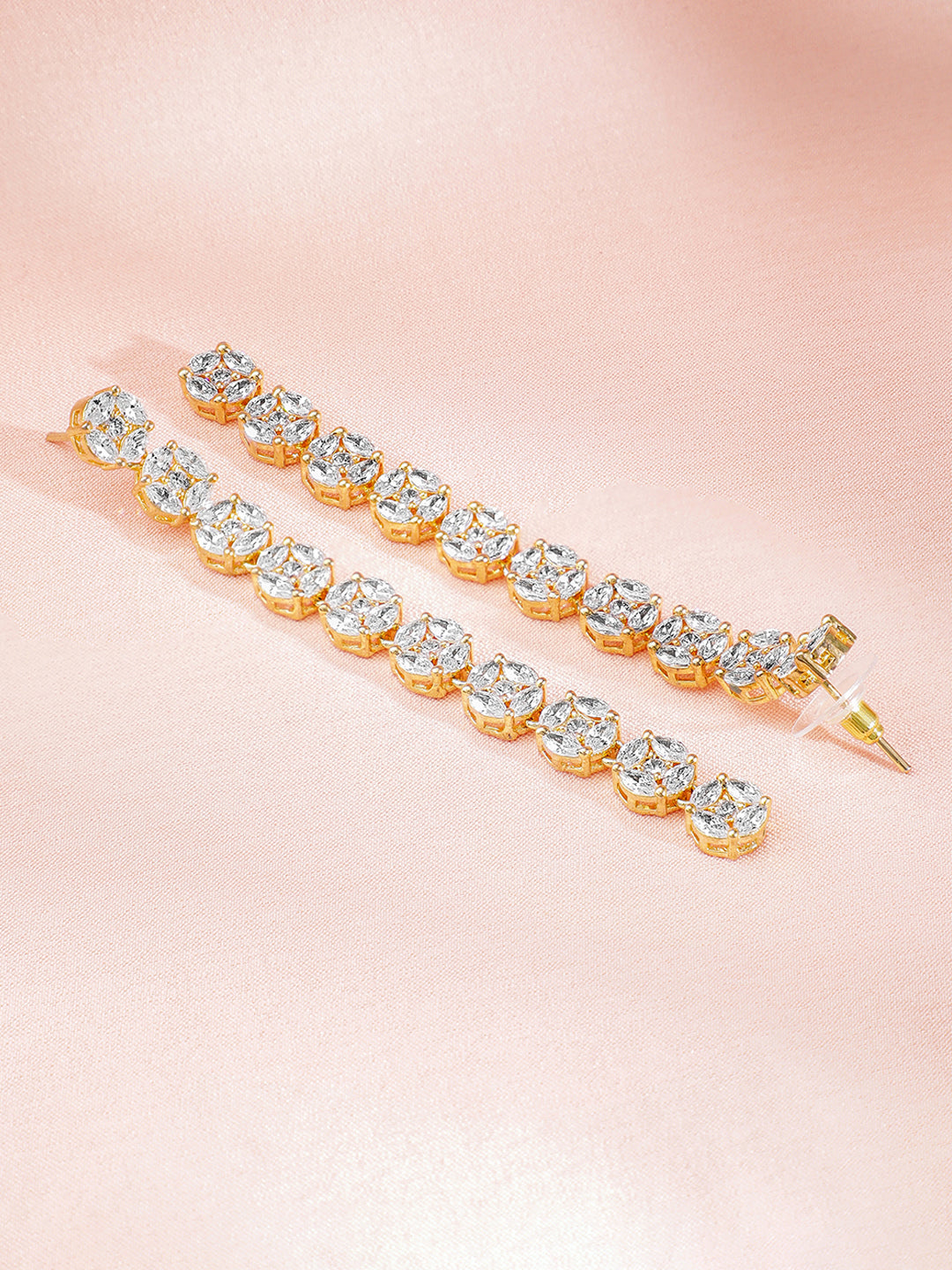 Silver Tinkle American Diamond Zirconia Danglers Silver