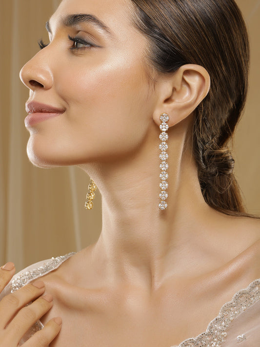 Silver Tinkle American Diamond Zirconia Danglers Silver
