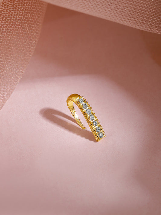 Rubans Gold Plated Handcrafted Zircon Stone Nose Clip Gold