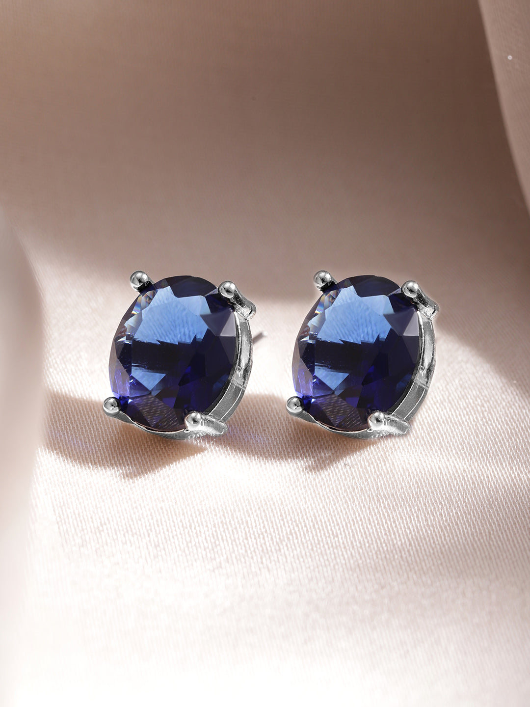 American Diamond Zirconia Blue Necklace Set Blue