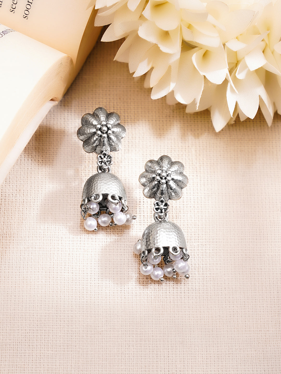 【Rubans】 Set of 2 Oxidised Pearl Drop Earrings｜オキシダイズド パールドロップ イヤリング 2組セット