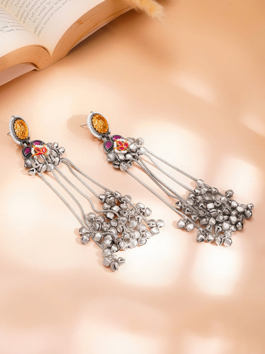 Regal Oxidised Shoulder Duster Earrings フリーサイズ