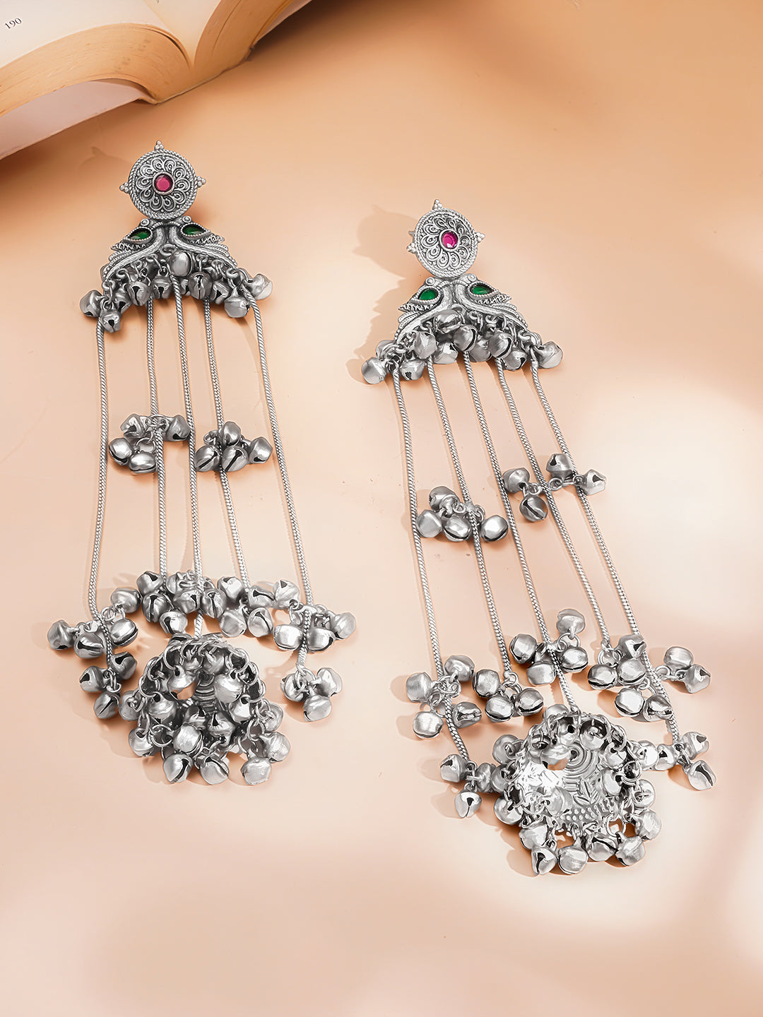 Royal Oxidised Shoulder Duster Earrings フリーサイズ