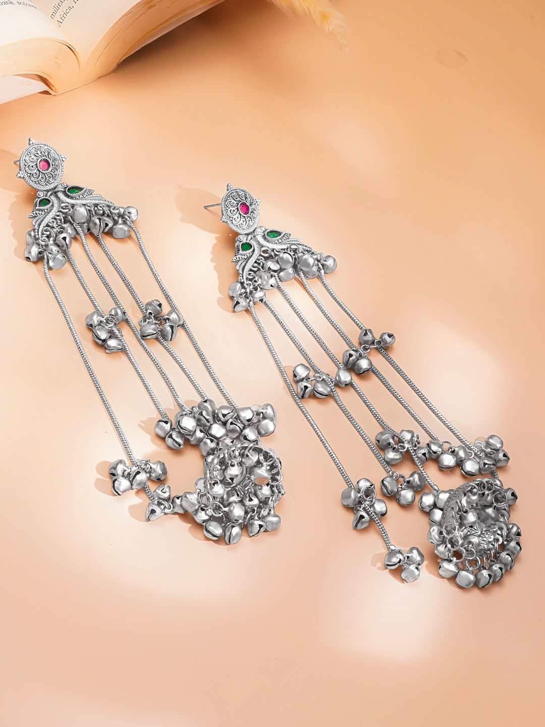 Royal Oxidised Shoulder Duster Earrings フリーサイズ