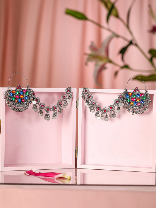 Vivid Bloom Pearl Chandbali with Kaan Chain フリーサイズ