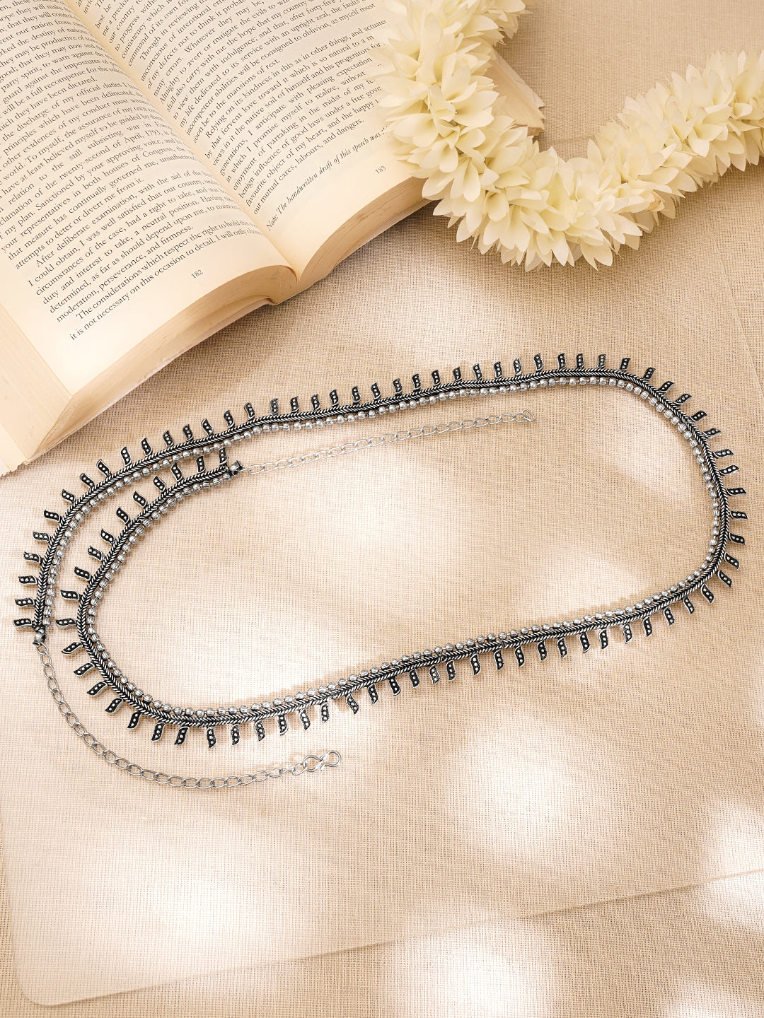 Oxidised Dangler Fringe Waist Chain Belt フリーサイズ