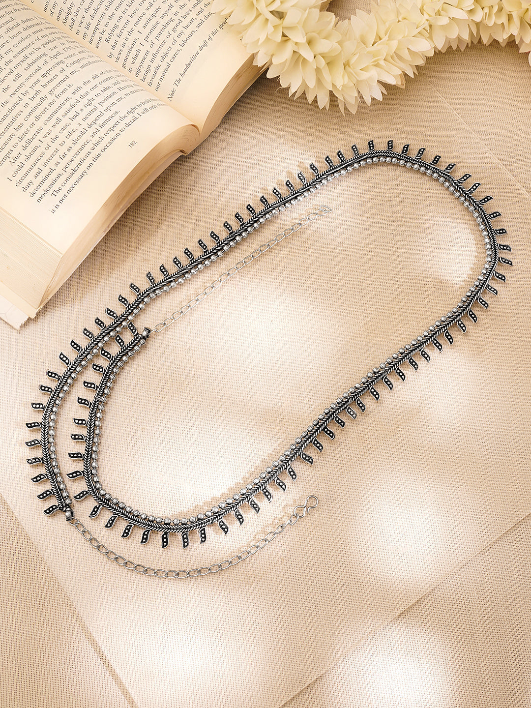 Oxidised Dangler Fringe Waist Chain Belt フリーサイズ