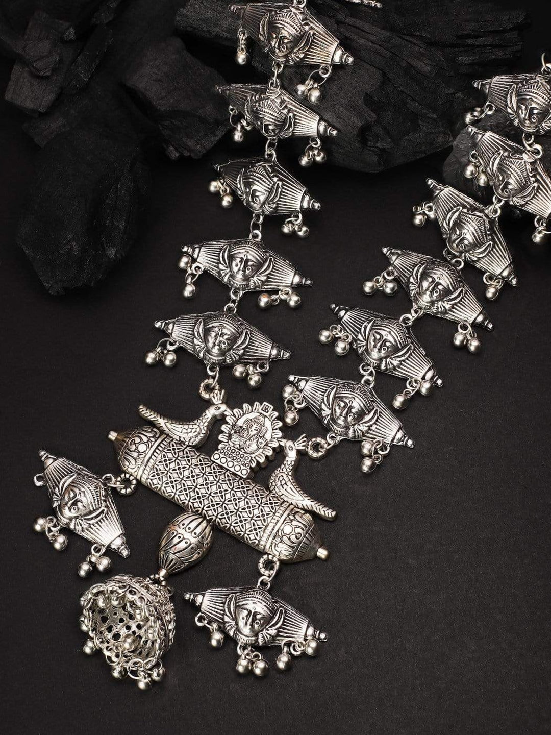 Rubans Oxidised Silver Plated  Necklace Silver
