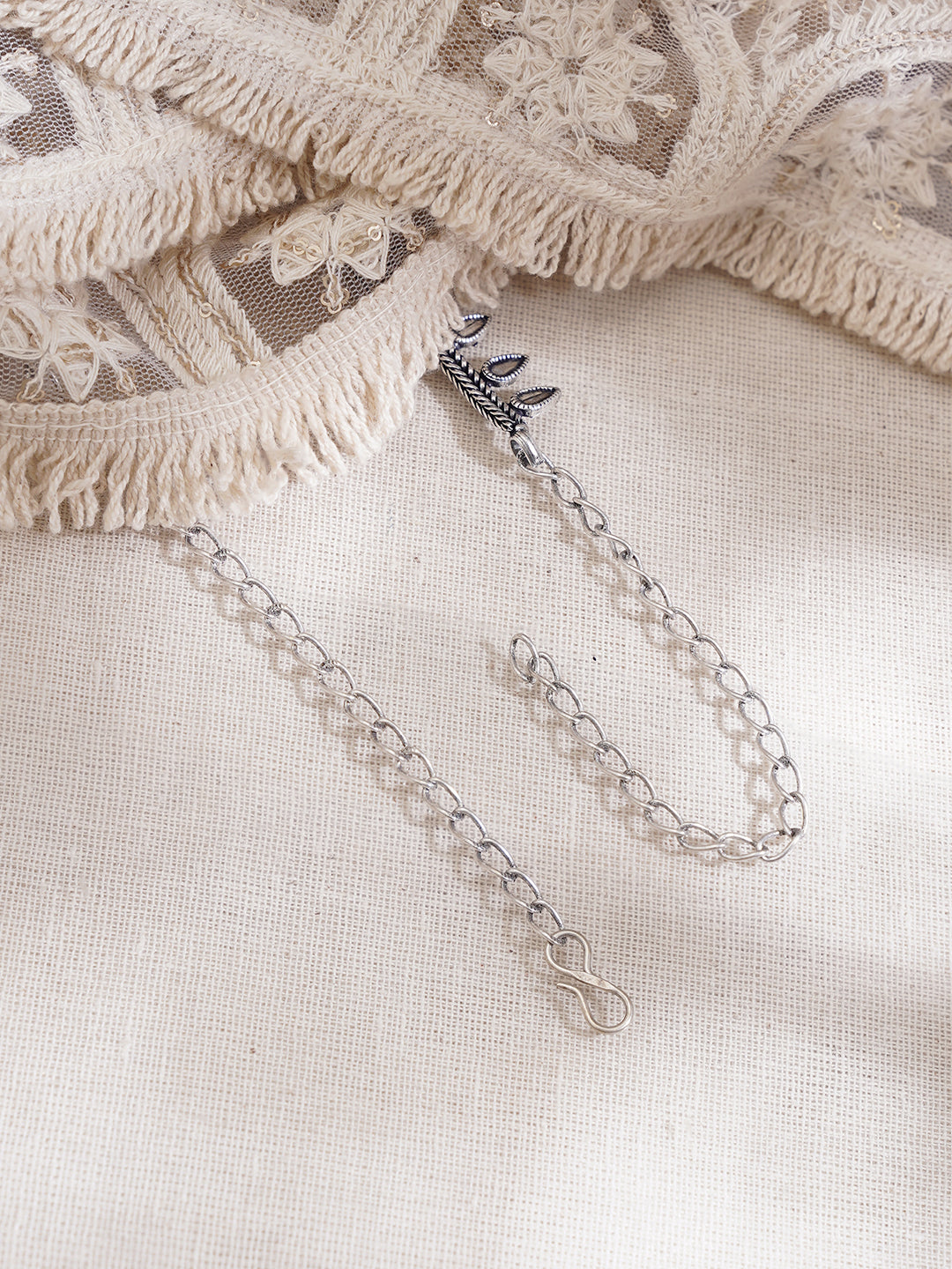 Oxidised Drop Detail Statement Necklace Length - 19 cm