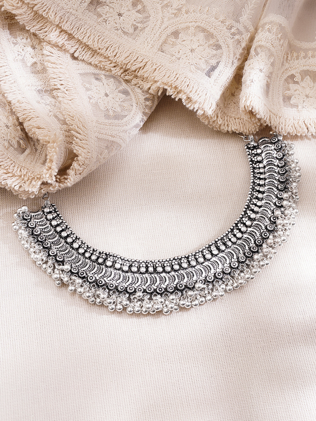 Premium Oxidised Tribal Glam Necklace フリーサイズ