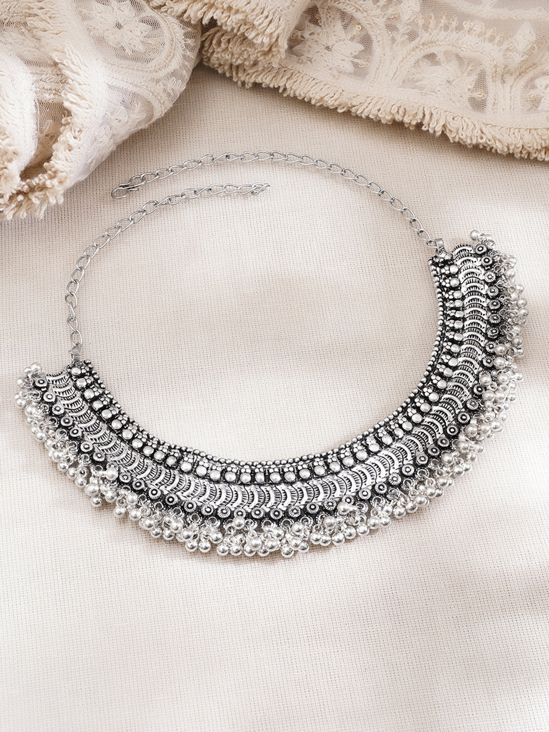 Premium Oxidised Tribal Glam Necklace フリーサイズ