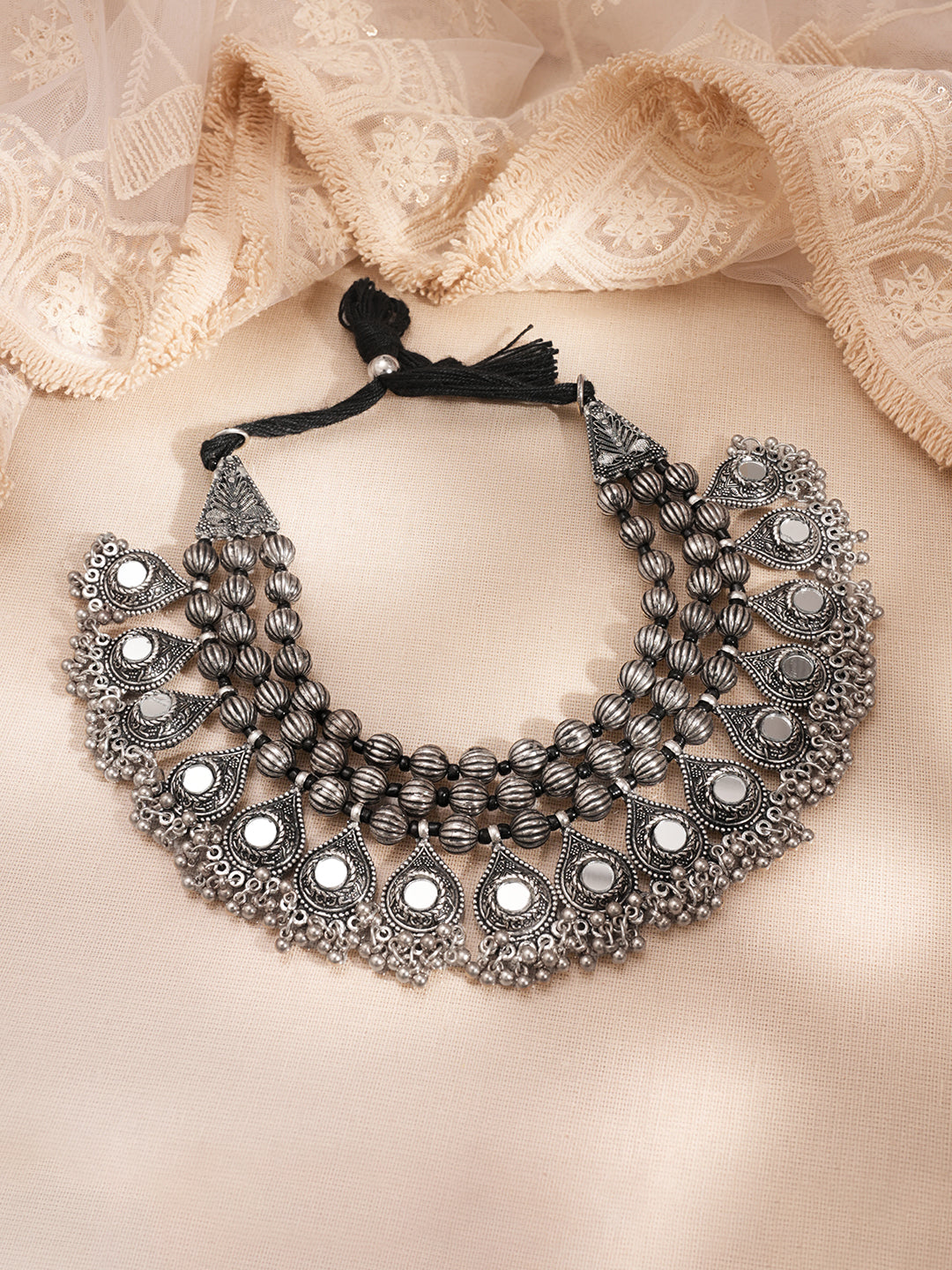 Antique Gold Layered Statement Necklace Length -19 cm