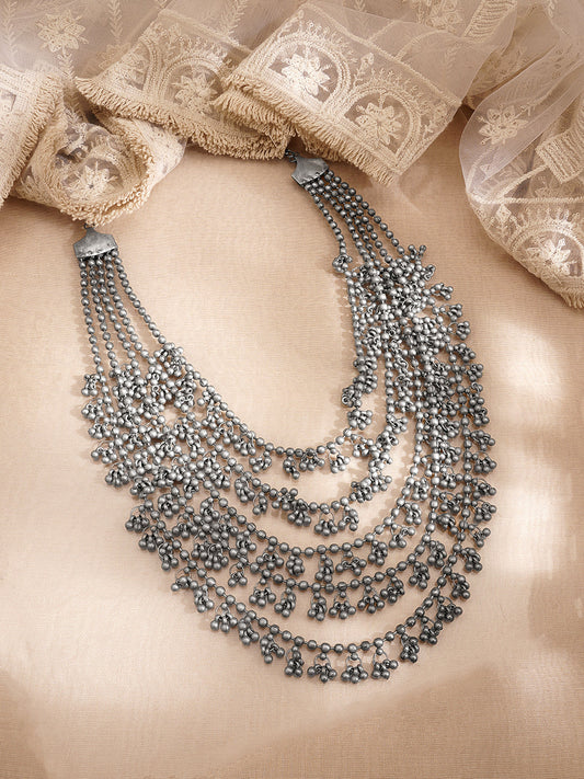 Bold Oxidised Ghungroo Layered Necklace フリーサイズ