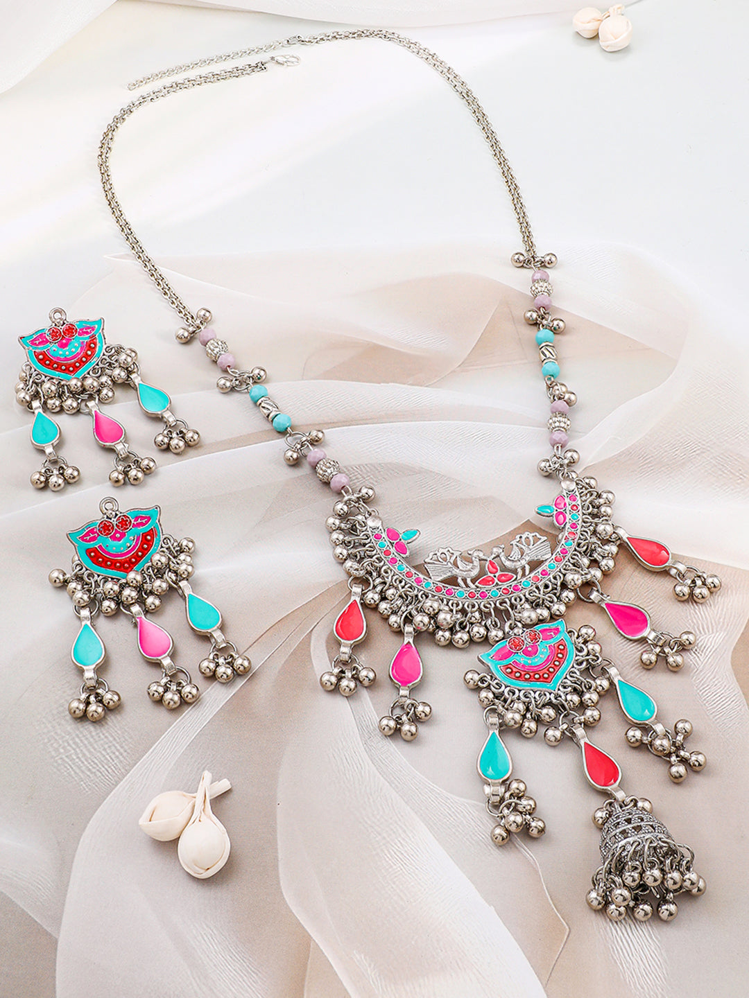Splendid Multi Colour Oxidised Necklace Set フリーサイズ