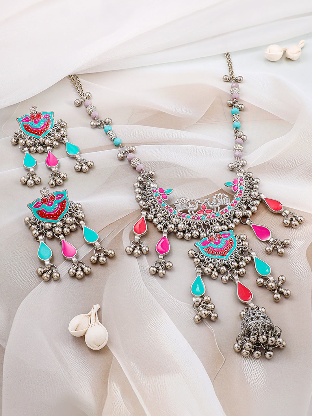 Splendid Multi Colour Oxidised Necklace Set フリーサイズ