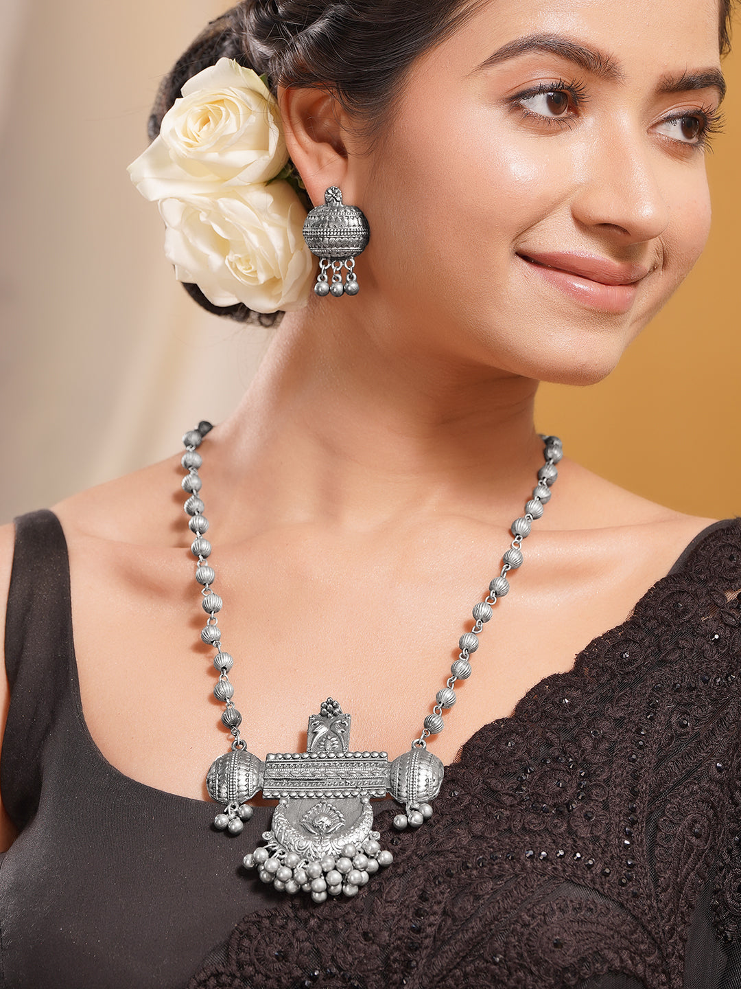 Antique Oxidised Statement Set フリーサイズ