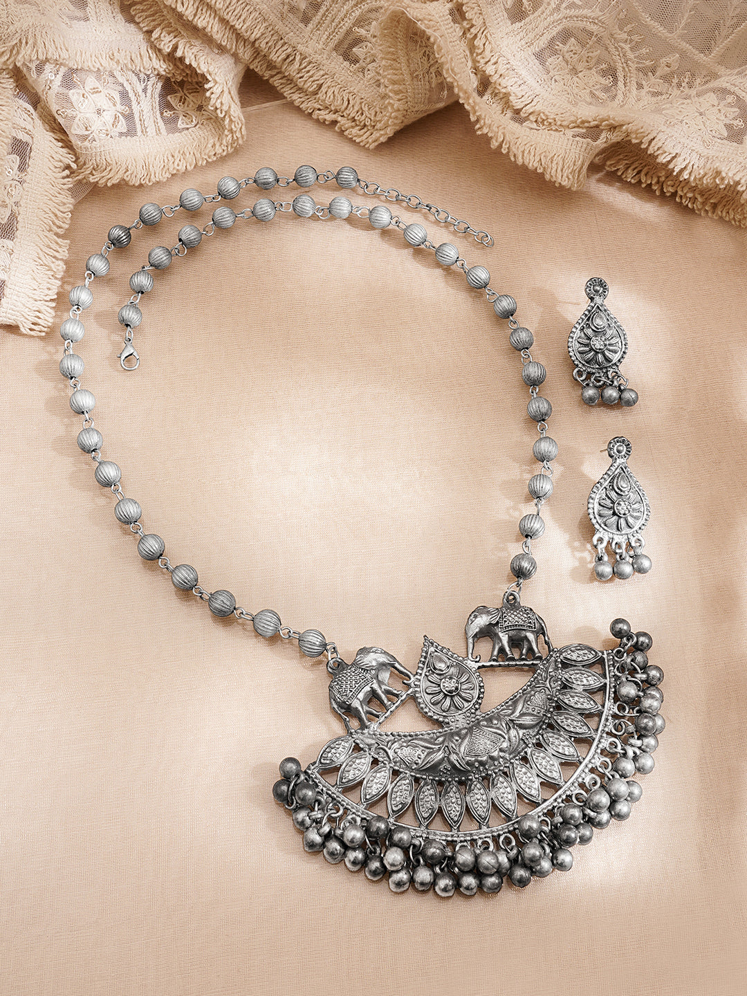 Regal Oxidised Statement Necklace フリーサイズ