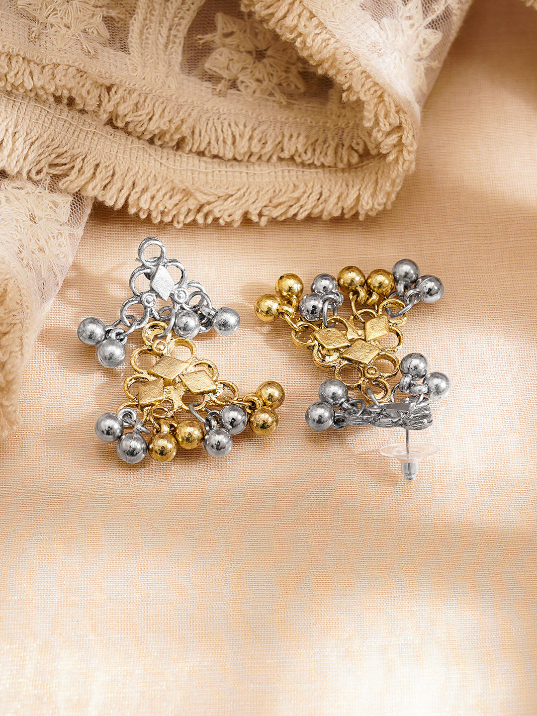 Oxidised Ghungroo Festive Necklace Set フリーサイズ