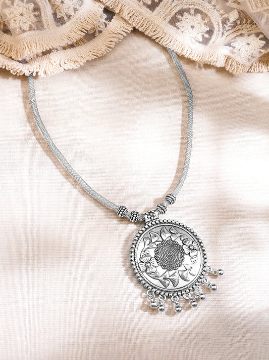 Vintage Bloom Oxidised Statement Necklace フリーサイズ