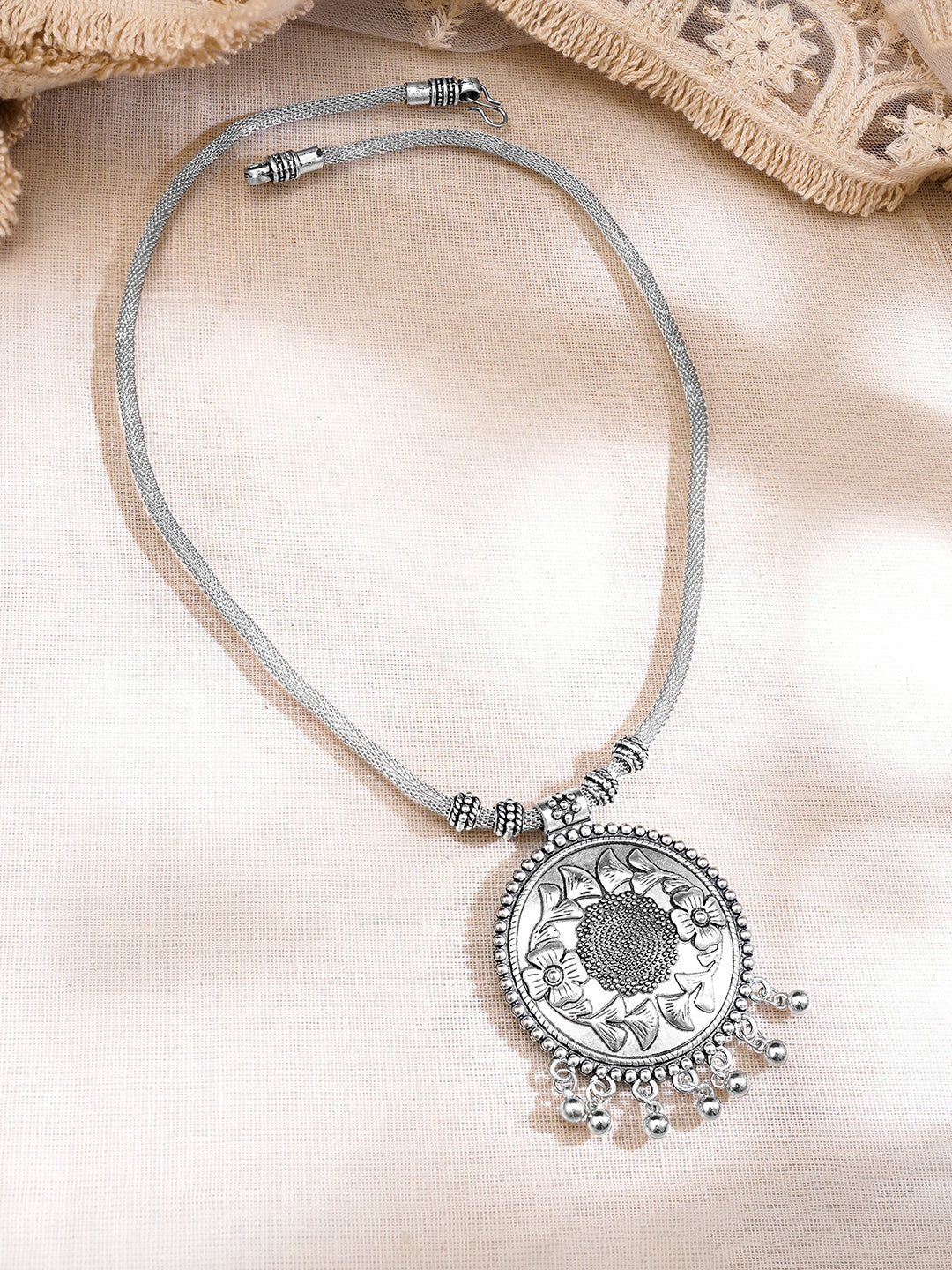 Vintage Bloom Oxidised Statement Necklace フリーサイズ