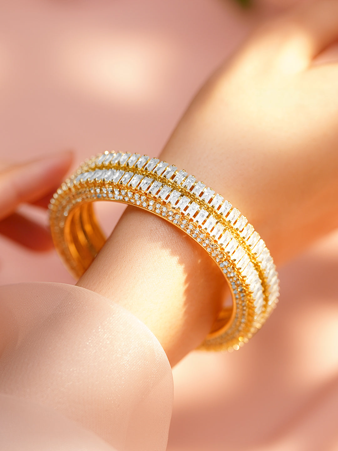 Timeless Spark Gold Plated Bangles 2.8 - Large