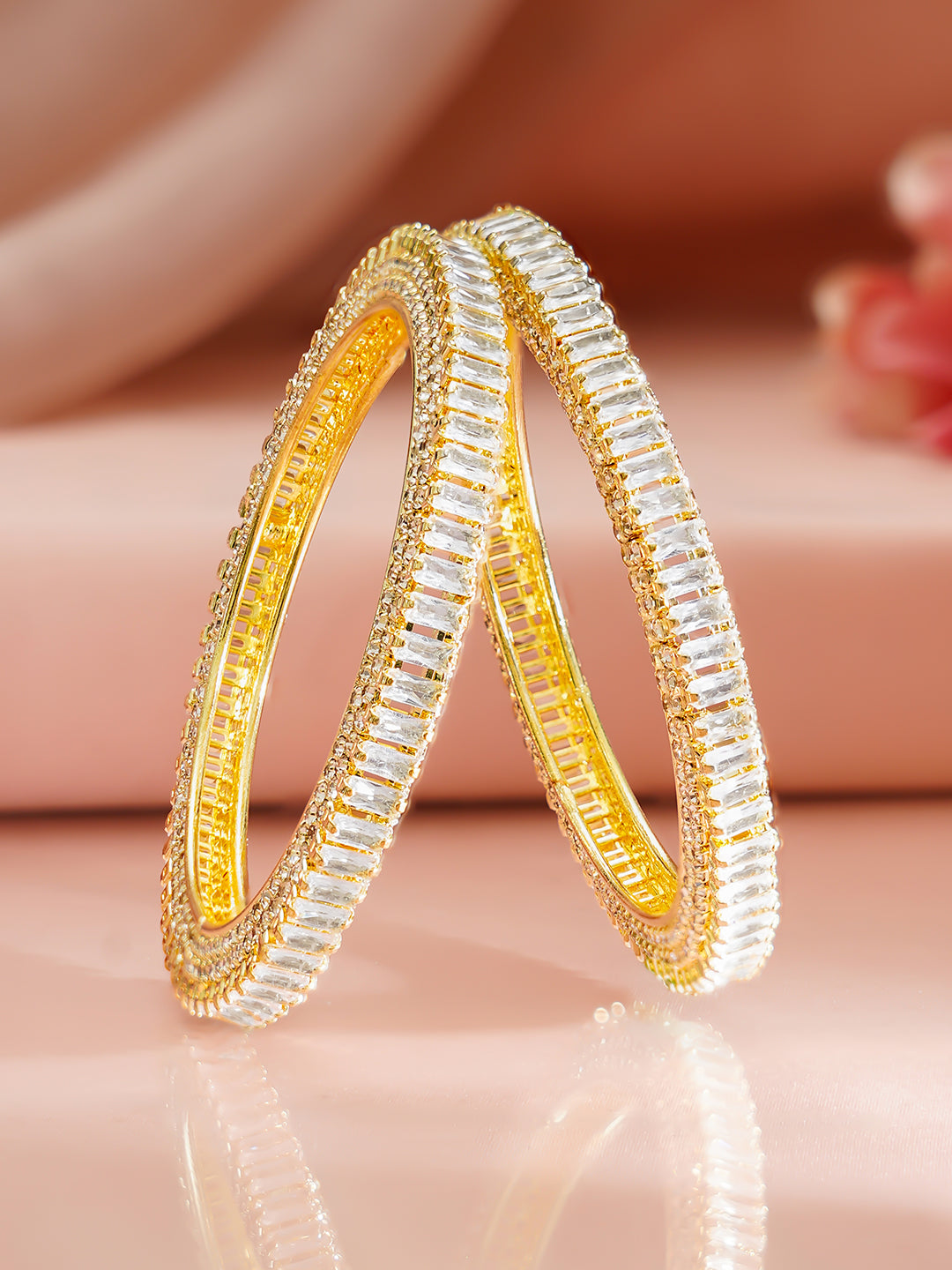 Timeless Spark Gold Plated Bangles 2.8 - Large