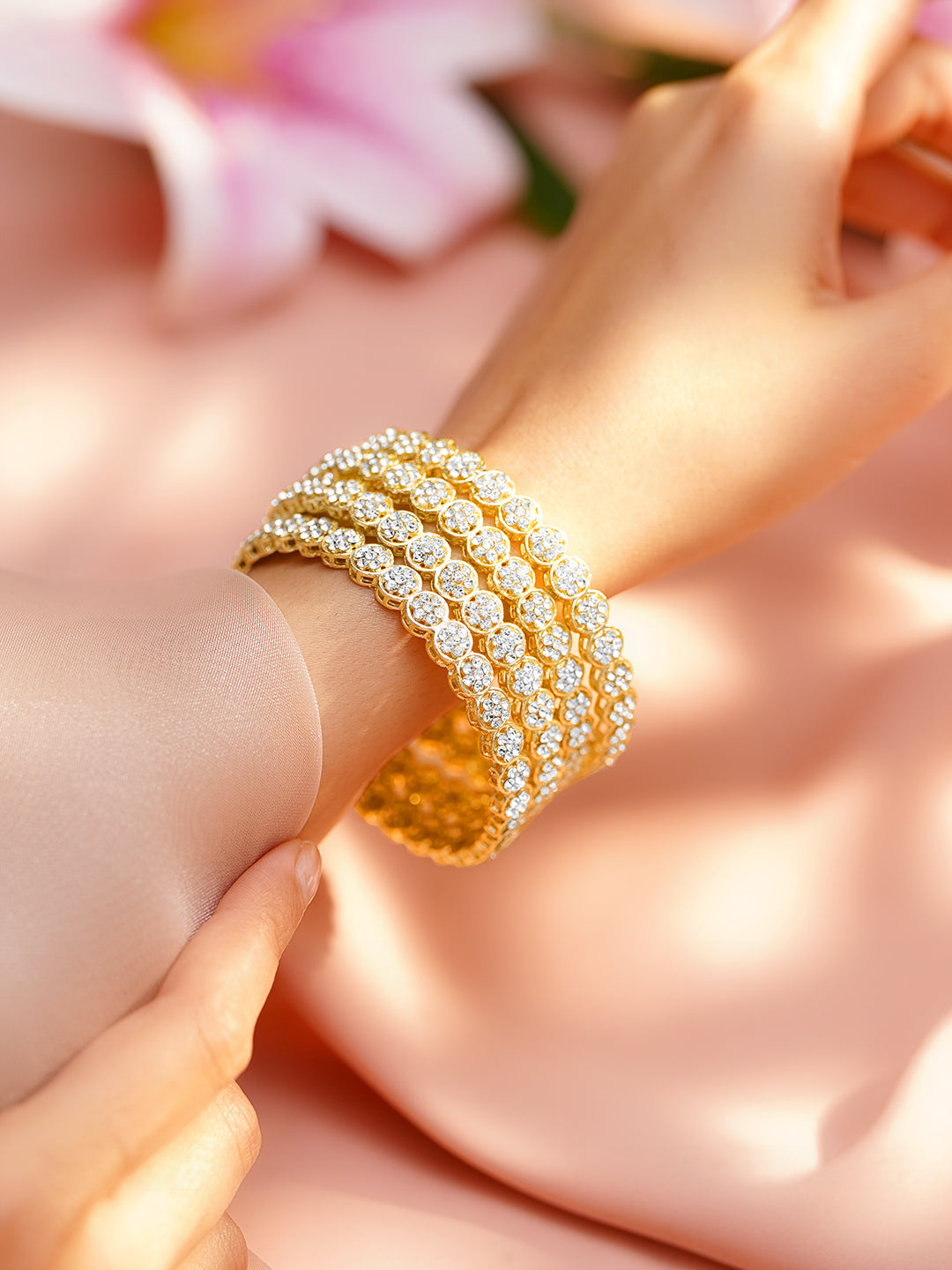 Celebration Glow Gold Plated Bangles 2.6 - Medium