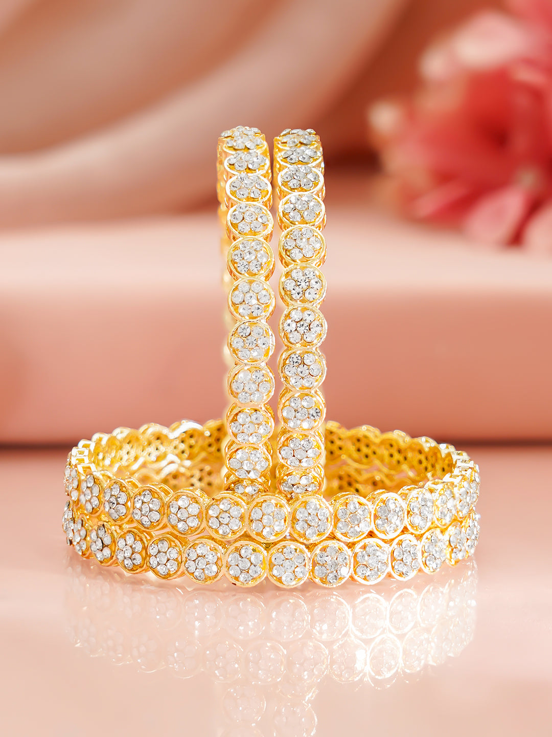 Celebration Glow Gold Plated Bangles 2.6 - Medium